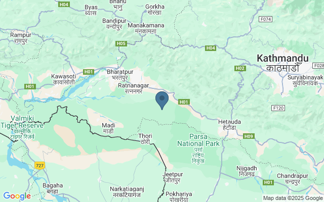 Kaart met locatie Chitwan National Park